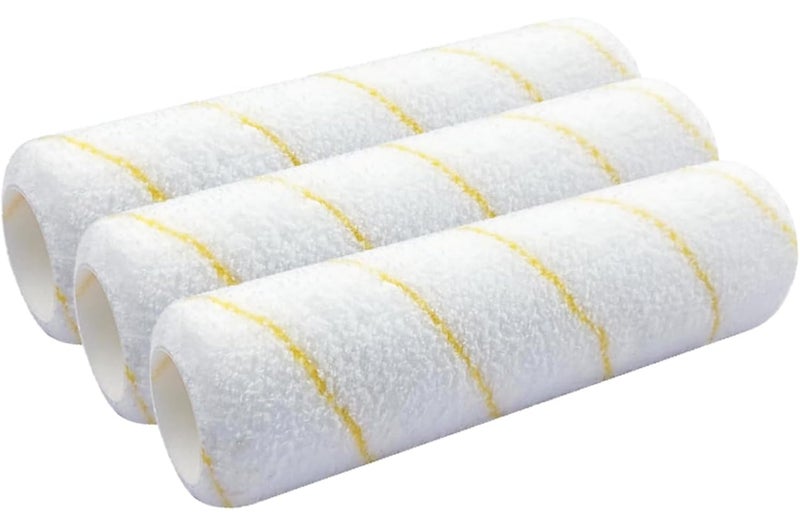 Greatandrew Great Andrew 3-Pack Paint Roller Covers 9 Inch, 3/8"" Nap Microfiber Paint Roller Kit for Painting Projects on Smooth Textured Semi Smooth Surfaces, Walls, Ceilings, Houses, etc - Image 1